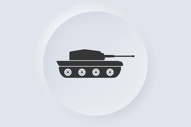 Military Tank Silhouette Icon Panzer Vehicle Force Pictogram Tank Army Black Symbol Armed Machine