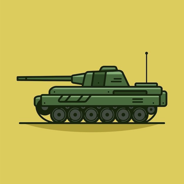 Военный танк вектор значок иллюстрации военный автомобиль вектор