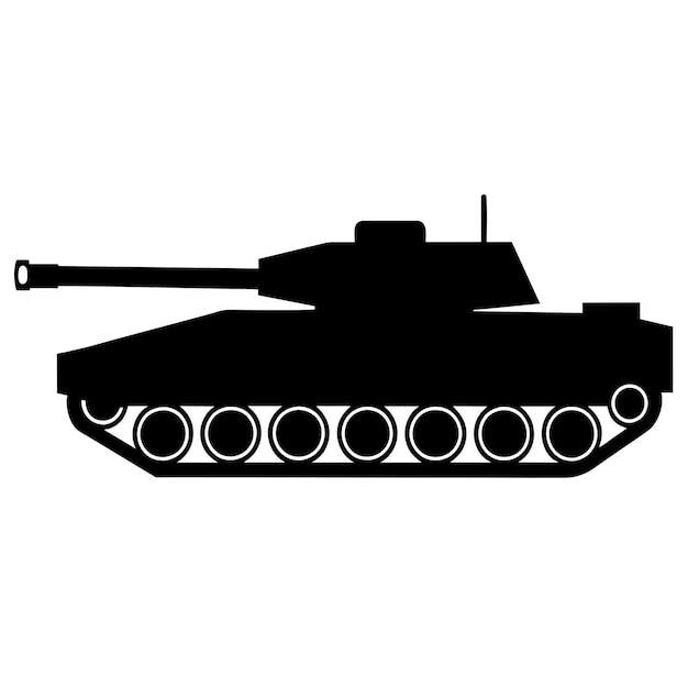 Vector military tank vector illustration vector silhouette solid black color silhouette 13