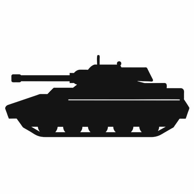 military tank vector illustration vector silhouette solid black color silhouette 2