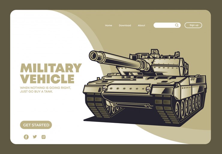 Vector 軍用戦車の着陸ページ