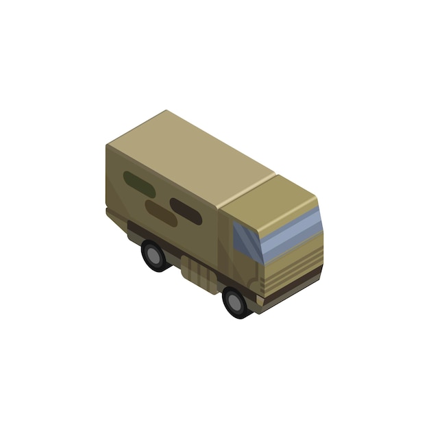 military truck isometric vector icon