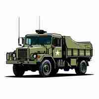 Vector military truck