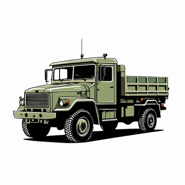 Vector military truck