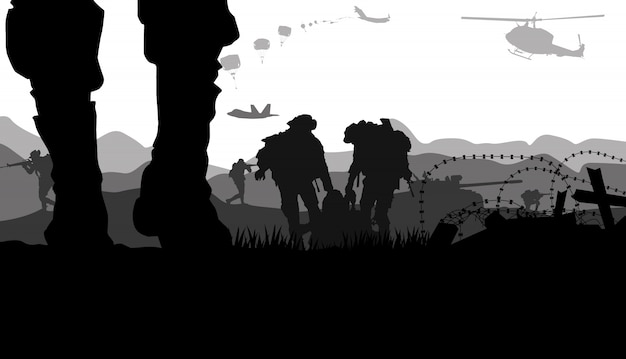 Military vector illustration, Army background.