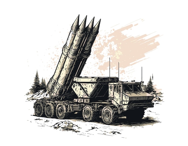 Military vehicle Hand drawing