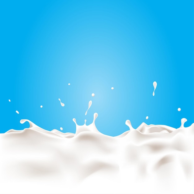 ミルク広告バナー テンプレート モダンな動的液体ガラスのスケッチ