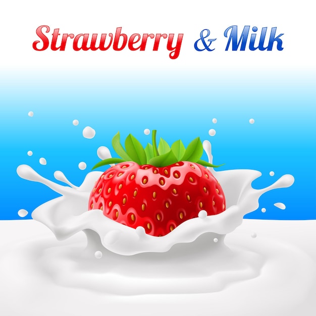 Vector milk advertising banner template modern dynamic liquid glass sketch