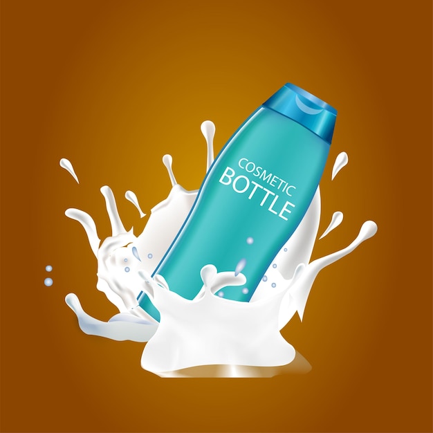 Vector milk advertising banner template modern dynamic liquid glass sketch