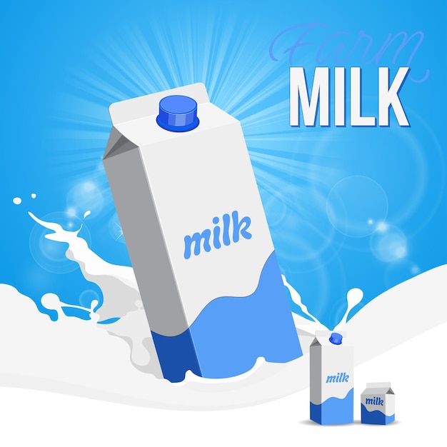 Milk advertising banner template modern dynamic liquid glass sketch