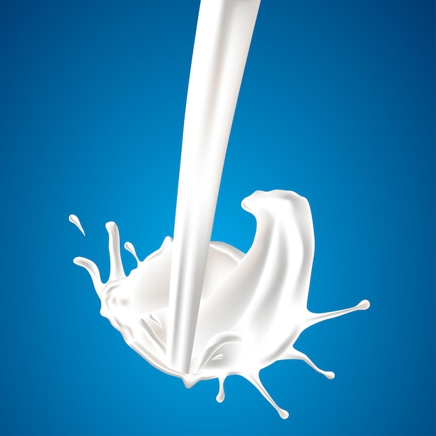 Vector milk advertising banner template modern dynamic liquid glass sketch