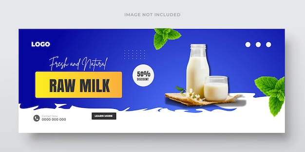 Milk advertising bundle banner template and flyer modern facebook dynamic post