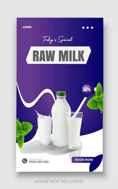 Milk banner social media post