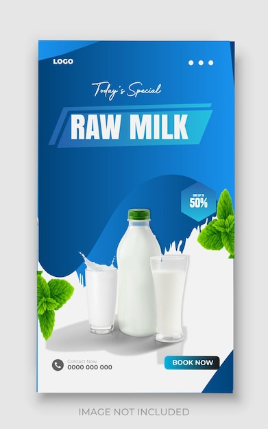 Milk banner social media post