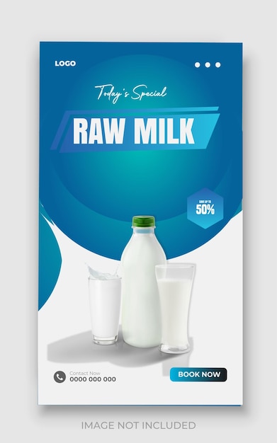 Milk banner social media post