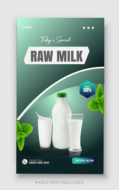 Milk banner social media post