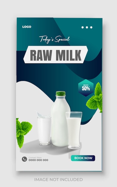 Milk banner social media post