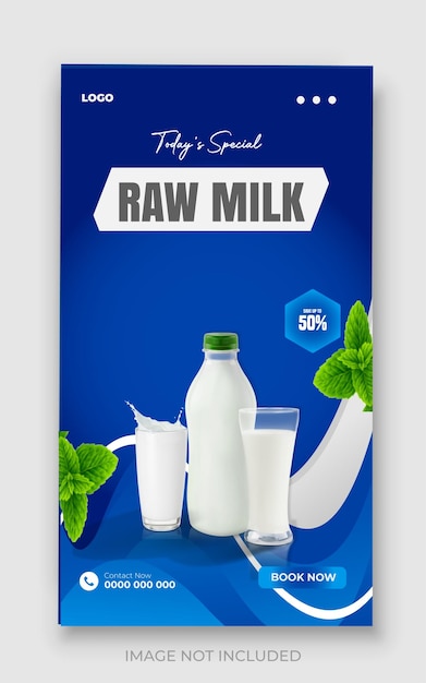 Milk banner social media post