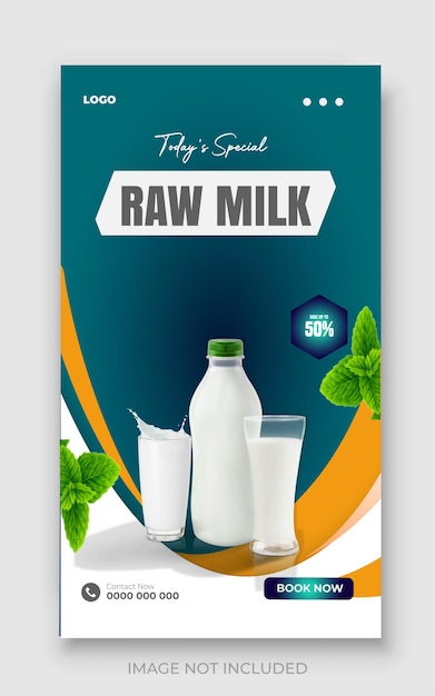 Milk banner social media post