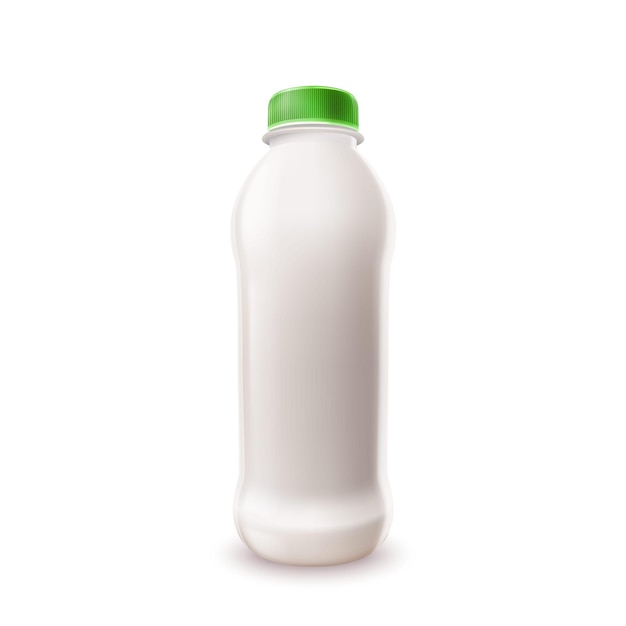 Milk Beverage Blank Plastic Bottle Package Vector