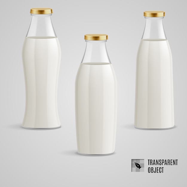 Vector milk bottle collection