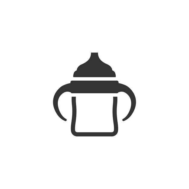 Milk bottle icon in black and white