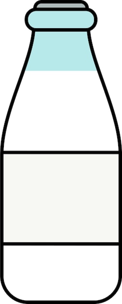 Milk Bottle Icon in Flat Style Vector Illustration