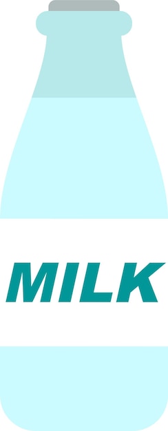 Milk bottle icon in flat style vector illustration