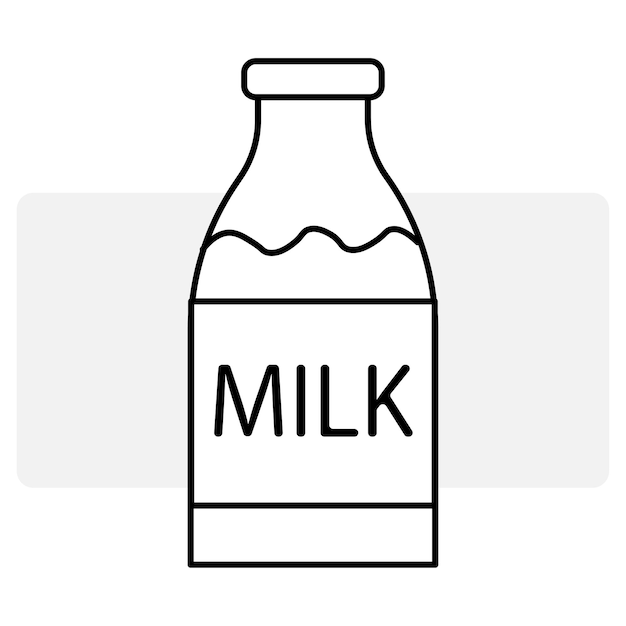 Vector milk bottle icon. glass bottle with milk for children. vector illustration. eps 10.