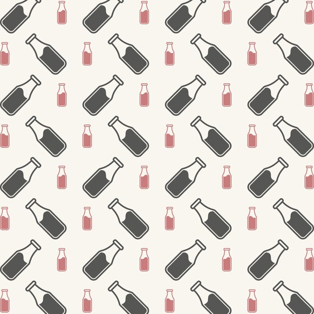 Vector milk bottle icon trendy colorful repeating pattern sweet vector illustration background