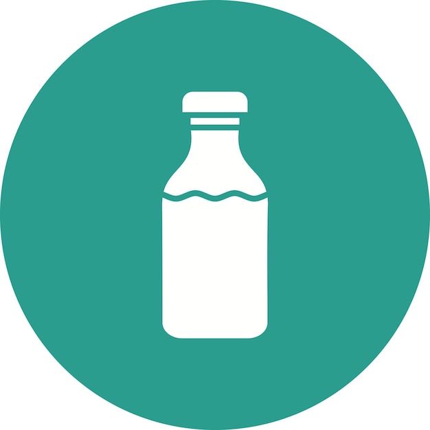 Векторное изображение значка бутылки Молока может быть использовано для утреннего и завтрачного