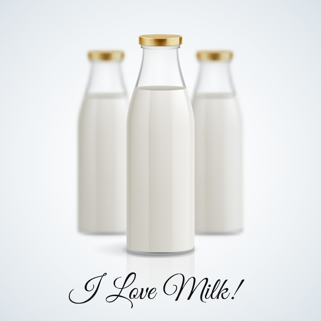 Vector milk bottle illustration