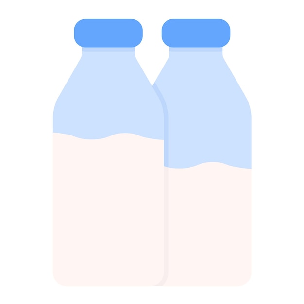 Milk Bottles Vector Illustration Style