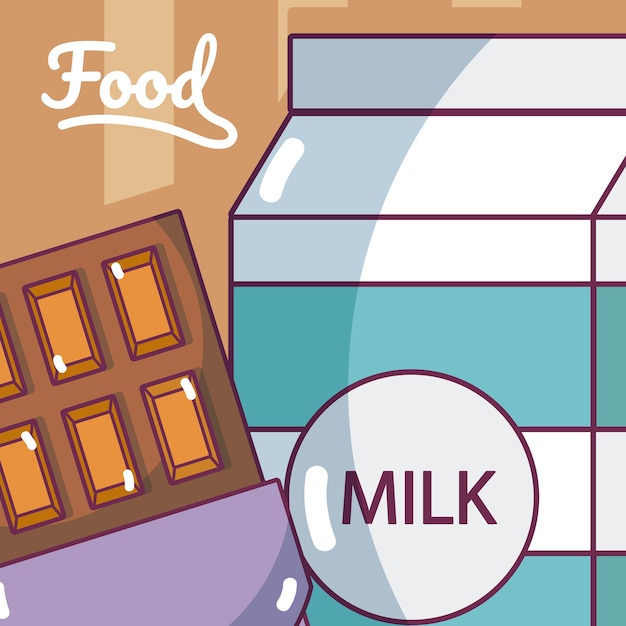 Milk box and chocolate