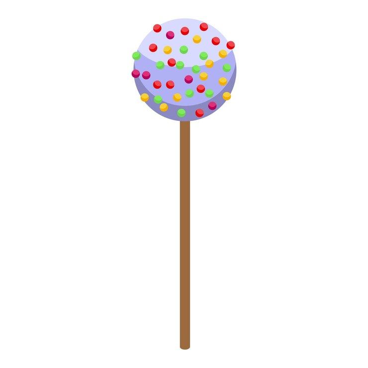 Vector milk cake pop icon isometric vector food party art candy