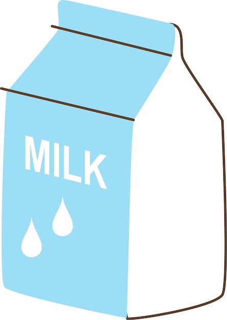 Milk Carton in Line Art Sketch Style