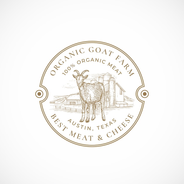 Milk and Cheese Farm Framed Retro Badge or Logo