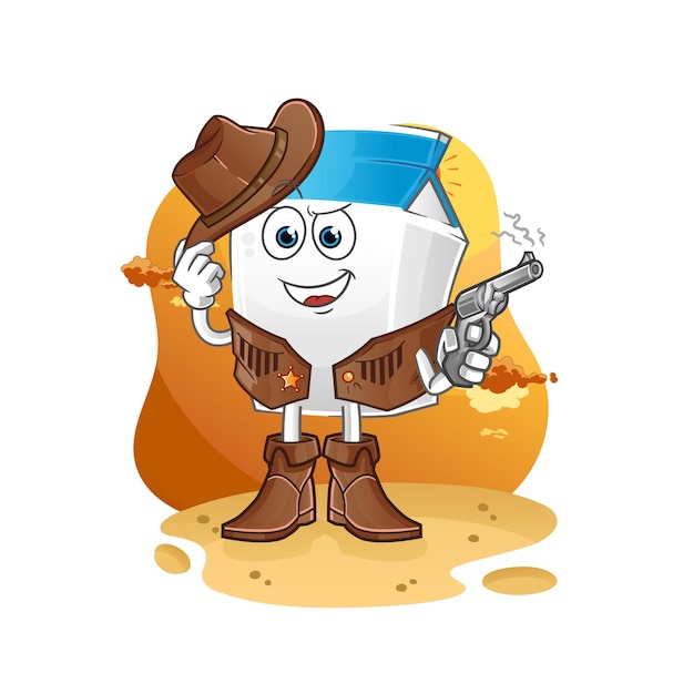 Milk cowboy with gun character vector