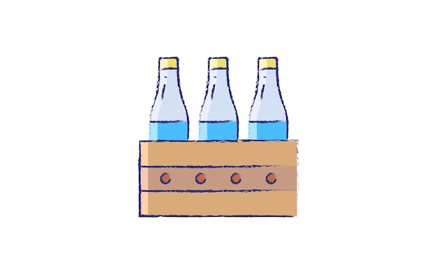 Milk Crate hand drawn illustration