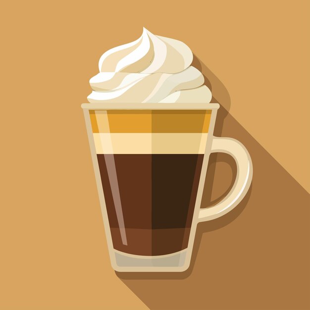 벡터 milk_cream_coffee_flat_icon_with_long_shadow 터