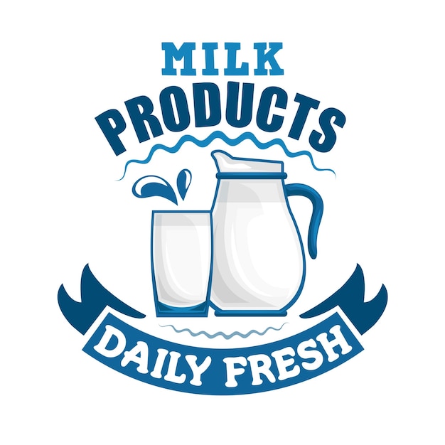 Vector milk daily fresh dairy sign