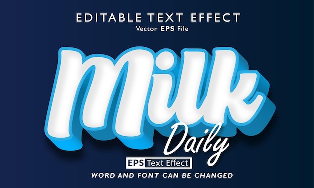 Milk daily text effect