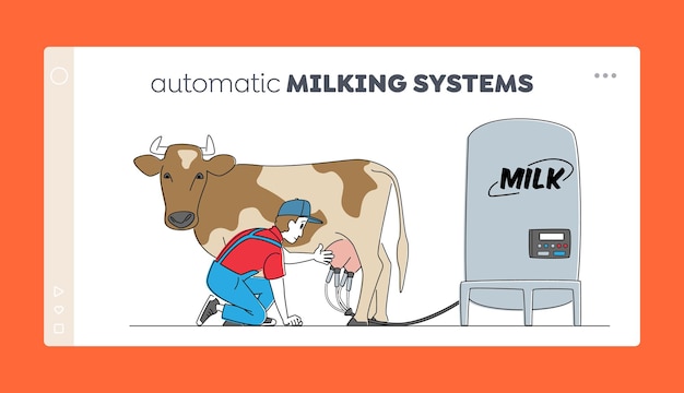 Milk, Dairy Production Landing Page Template