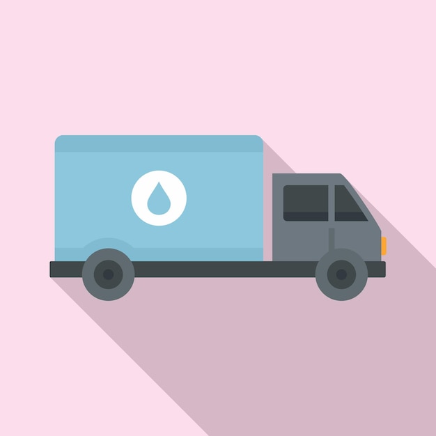 우유 배달 트럭 아이콘 웹 디자인을 위한 우유 배달 트럭 벡터 아이콘의 평면 그림