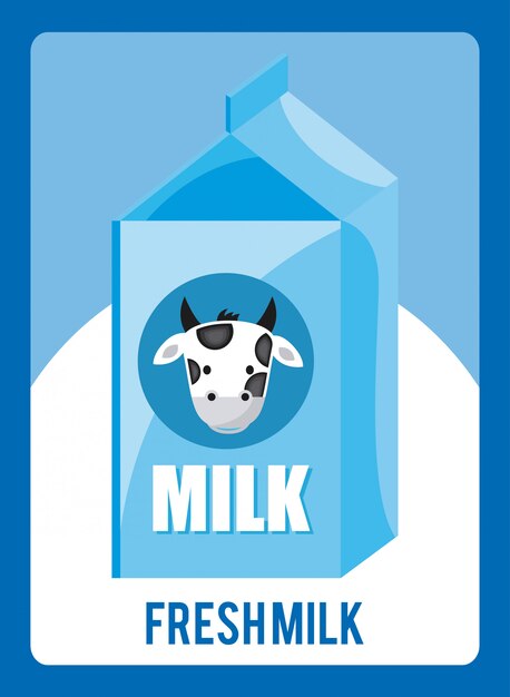 Milk design over  blue background