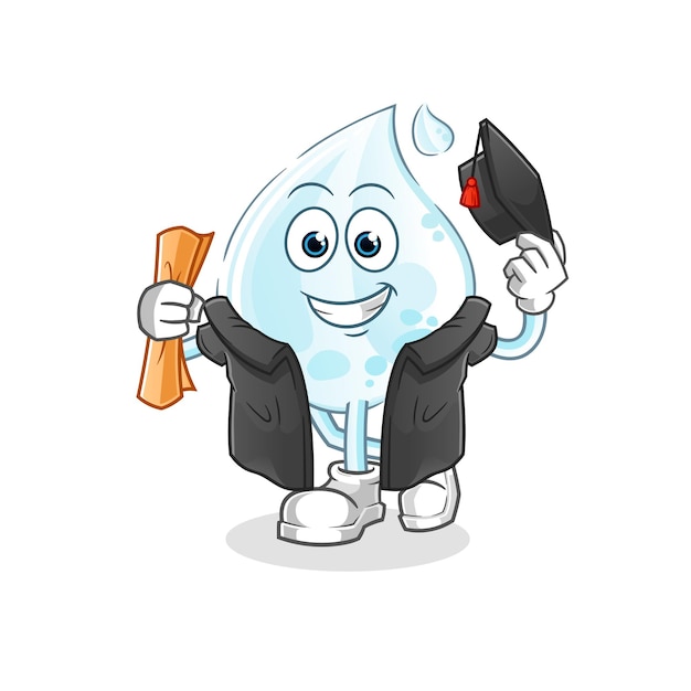 Milk drop graduation vector. cartoon character