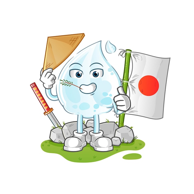 Milk drop japanese vector. cartoon character