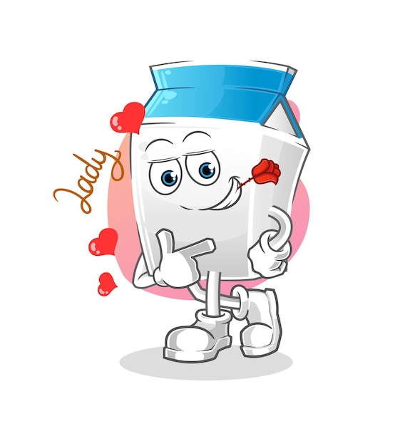 milk flirting illustration. character vector