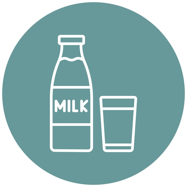 Vector milk icon style