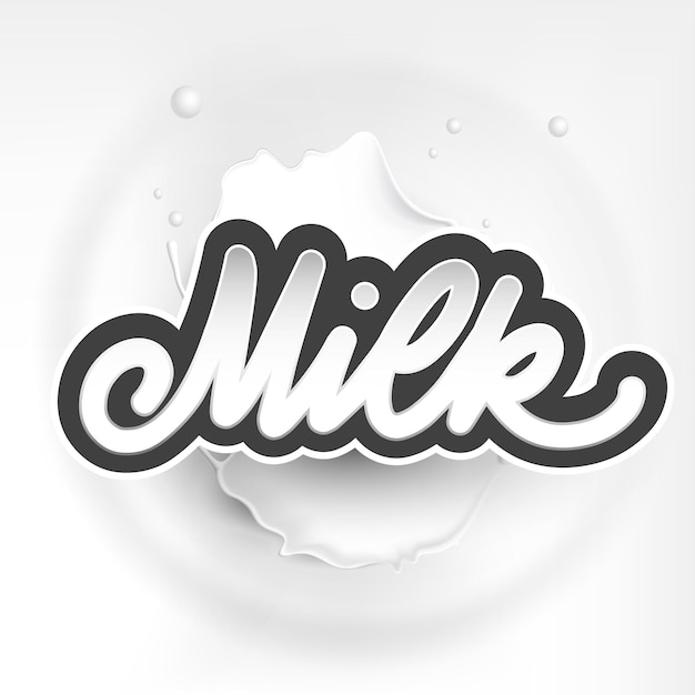 Milk label for product desing. Milk logo.